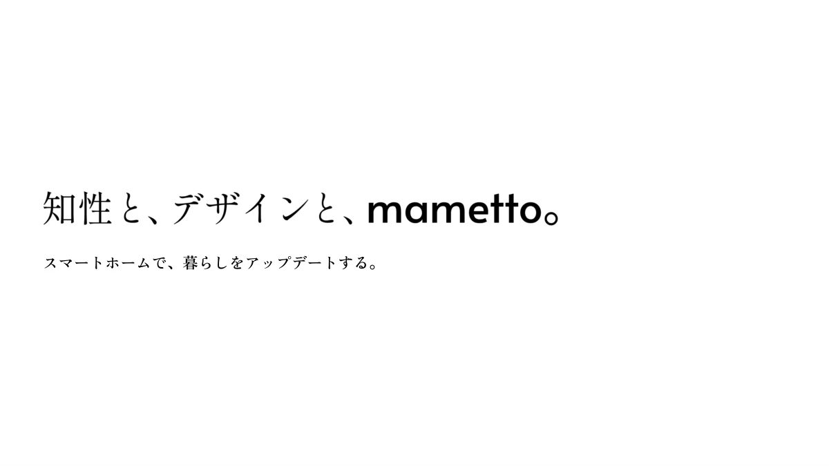 初回商談用プレゼン資料の表紙「知性と、デザインと、mametto。」